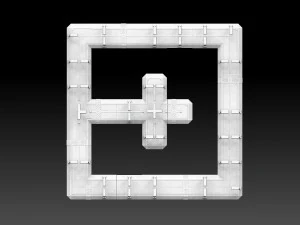 Modular Road Grid Streetlights And Crosswalks 3D Print Model