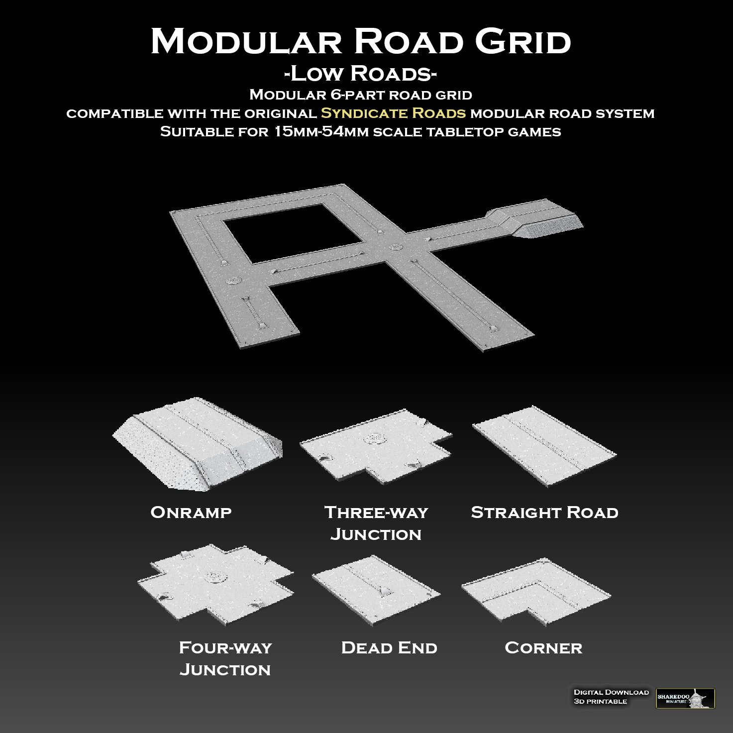 Modular Road Grid Low Roads Addon Modelo de impresión 3D in Arquitectura  3DExport