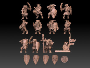 Undead Beastmen Chain Mail Swordsmen 3D 프린트 모델