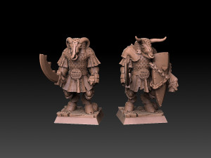 Undead Beastmen Chain Mail Swordsmen 3D 프린트 모델