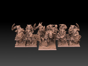 Undead Beastmen Chain Mail Swordsmen 3D 프린트 모델