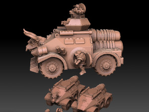 Space Dwarf Rocket APC 3Dプリントモデル
