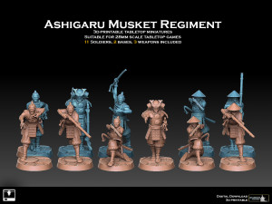 Ashigaru Musket Regiment 3D Print Model