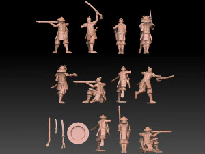 Ashigaru Musket Regiment 3D Print Model