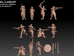 Ashigaru Musket Regiment 3D Print Model