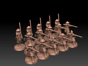 Ashigaru Musket Regiment 3D Print Model