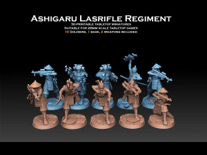 R&eacute;giment de fusils laser Ashigaru Modèles 3D en vedette