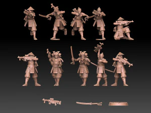 Ashigaru Lasrifle Regiment 3D Print Model