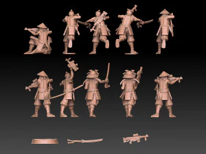 Ashigaru Lasrifle Regiment 3D Print Model