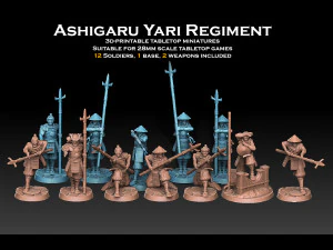 Ashigaru Yari-regiment 3D printmodel