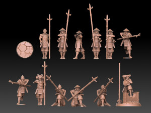 Ashigaru Yari Regiment Modelo de impresión 3D