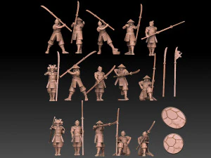 Ashigaru Naginata Regiment 3D Print Model