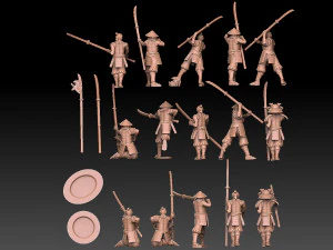 Ashigaru Naginata Regiment 3D Print Model