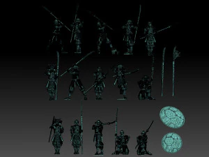 Ashigaru Naginata Regiment 3D Print Model