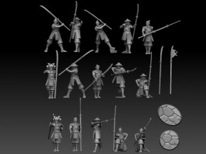 Ashigaru Naginata Regiment Modelo de Impressão 3D