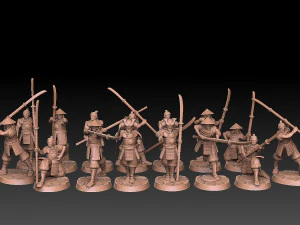Ashigaru Naginata Regiment 3D Print Model