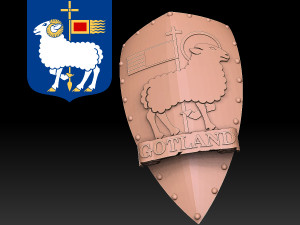 Provinces of Sweden Shield Pack Model Cetak 3D