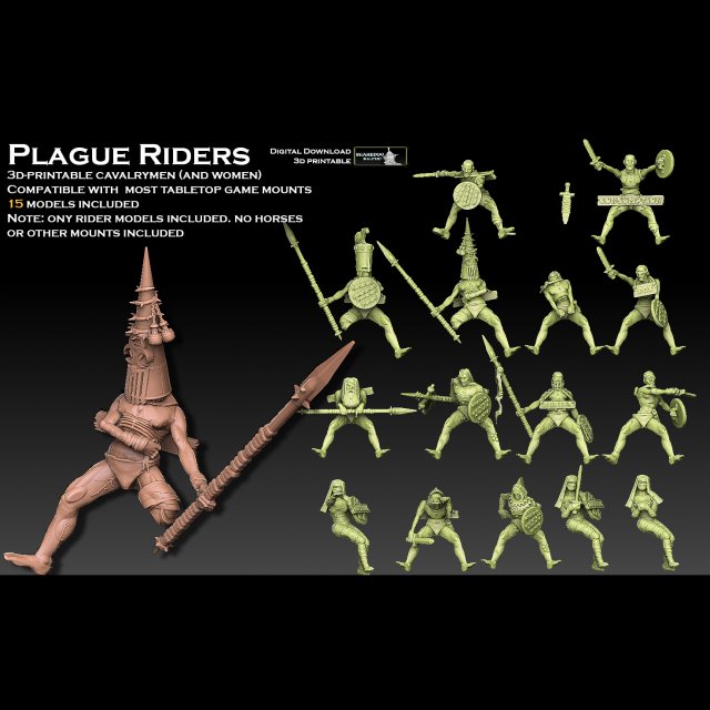 Plague Riders 3D प्रिंट मॉडल .c4d .max .obj .3ds .fbx .stl .blend 