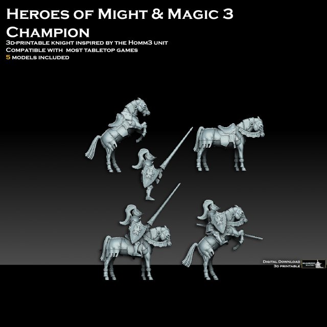 Heroes of Might and Magic 3 Champion 3Dプリントモデル .c4d .max .obj .3ds .fbx .stl .blend 