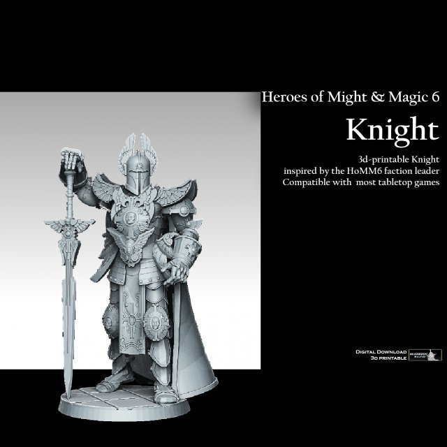 Heroes of Might and Magic 6 Winged Knight 3D Print Model .c4d .max .obj .3ds .fbx .stl .blend 