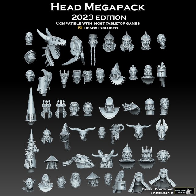 Heads Megapack 2023 Edition 3D Print Model .c4d .max .obj .3ds .fbx .stl .blend 