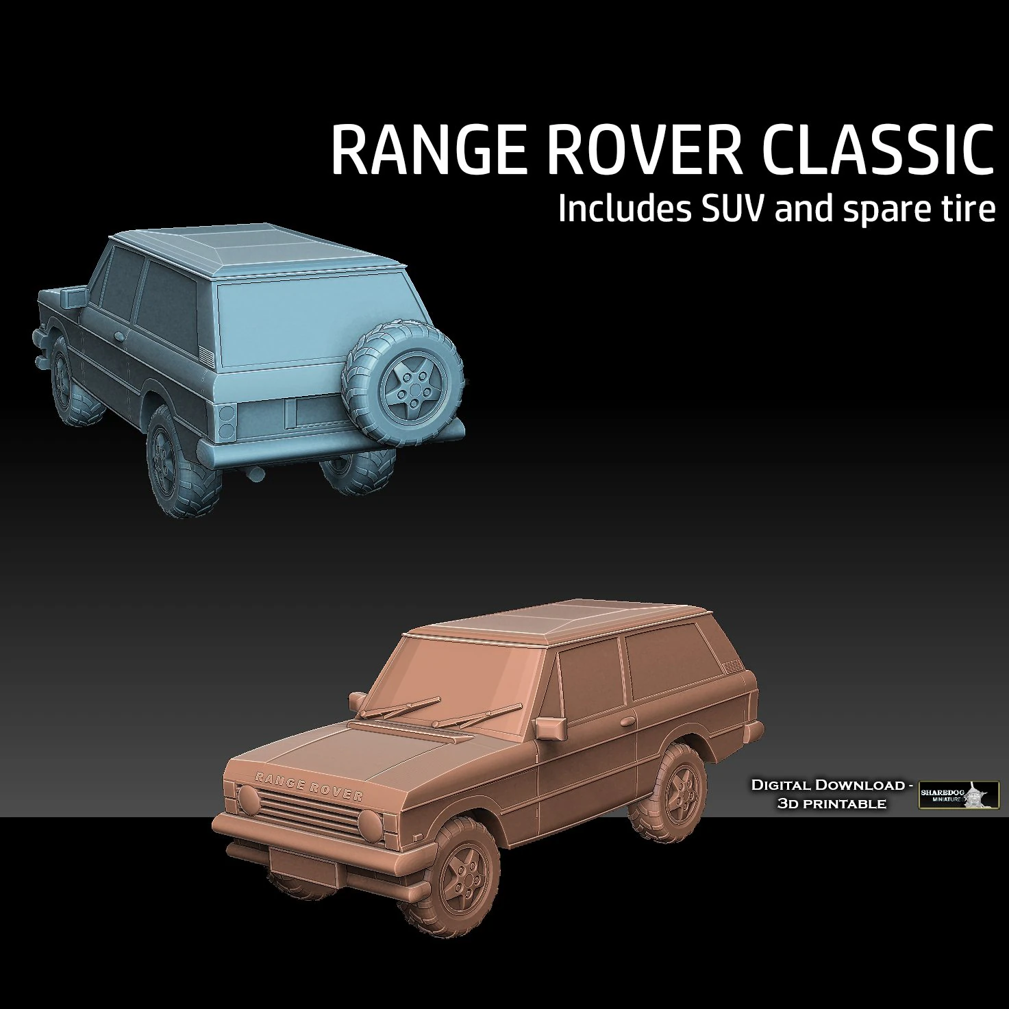 Range Rover Classic 3D Print Model .c4d .max .obj .3ds .fbx .stl .blend 