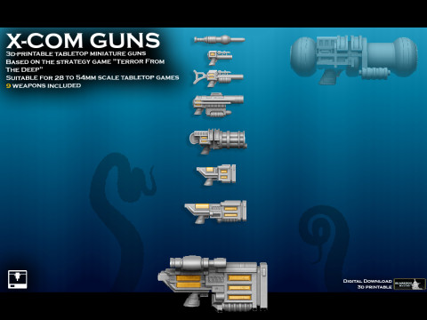 X-COM Terror From The Deep Weapons 1 3D Print Model