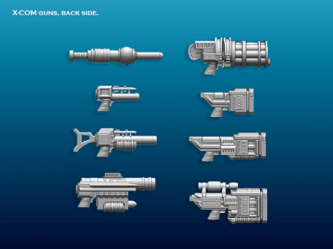 X-COM Terror From The Deep Weapons 1 3D Print Model