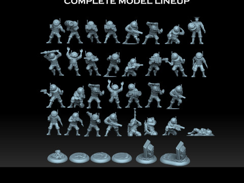 XCOM Terror From The Deep Aquanauts Modello di stampa 3D