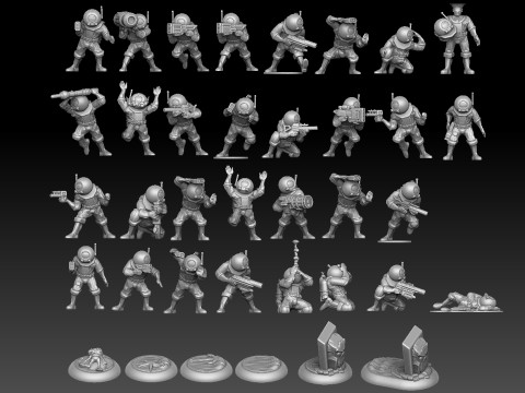 XCOM Terror From The Deep Aquanauts Modello di stampa 3D
