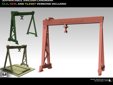 Eriksberg Gantry Crane 3D-Druckmodell