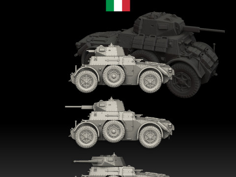 Autoblinda Armored Car 3D Print Model