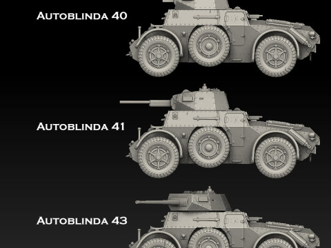 Autoblinda Armored Car 3D 프린트 모델
