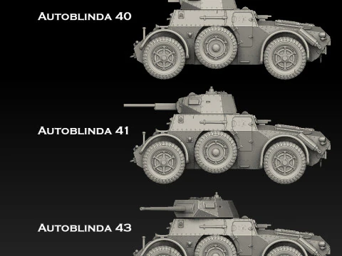 Autoblinda Armored Car 3D Print Model