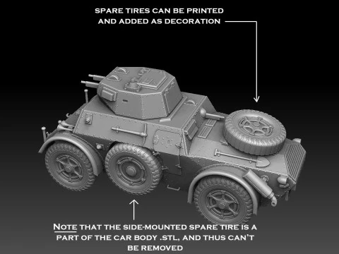 Autoblinda Armored Car 3D Print Model