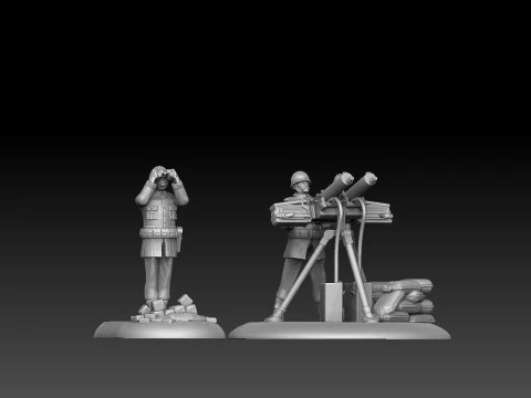 Swedish WW2 Anti Aircraft Team 3D Print Model
