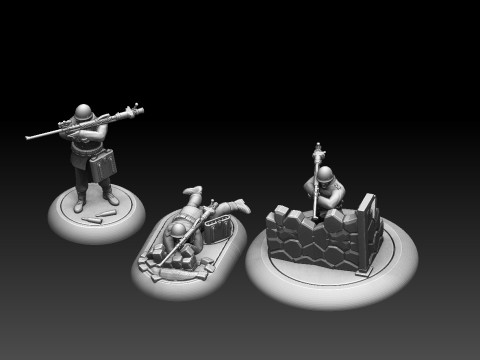 Swedish WW2 Anti Tank Rifle Team 3D 打印模型
