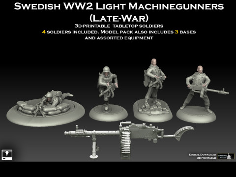 Metralhadoras leves suecas da 2ª Guerra Mundial, era do final da guerra Modelo de Impressão 3D