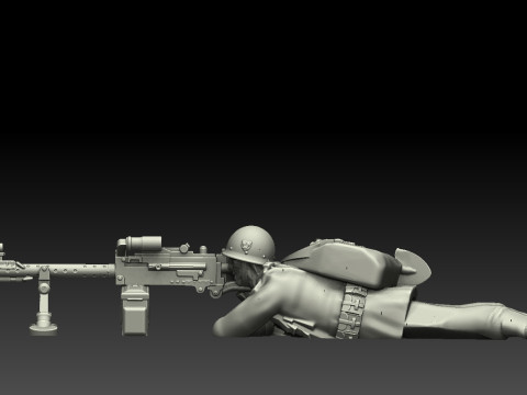 瑞典二战后期轻机枪手 3D 打印模型