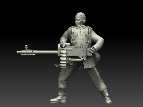 瑞典二战后期轻机枪手 3D 打印模型