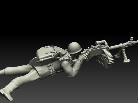 瑞典二战后期轻机枪手 3D 打印模型