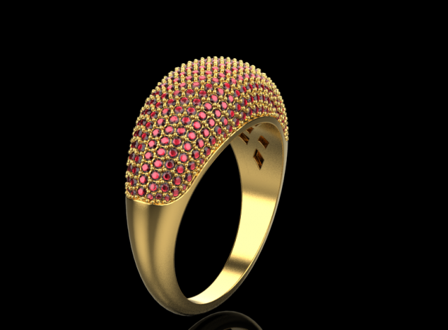 Ring with many stones 3D Print Model .c4d .max .obj .3ds .fbx .stl .blend 