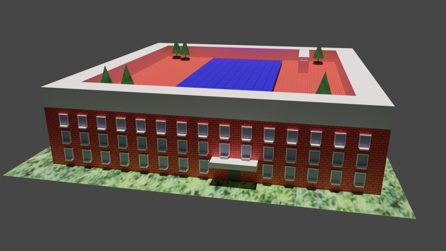 Simple brick house 3D Model .c4d .max .obj .3ds .fbx .stl .blend 