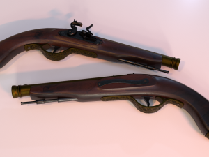 Flintlock pistol 3D Model