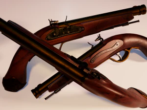 Pistola a pietra focaia Modello 3D