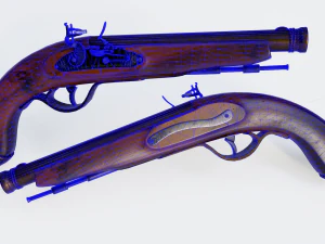 Pistola a pietra focaia Modello 3D