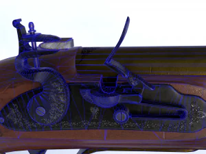 Pistola a pietra focaia Modello 3D