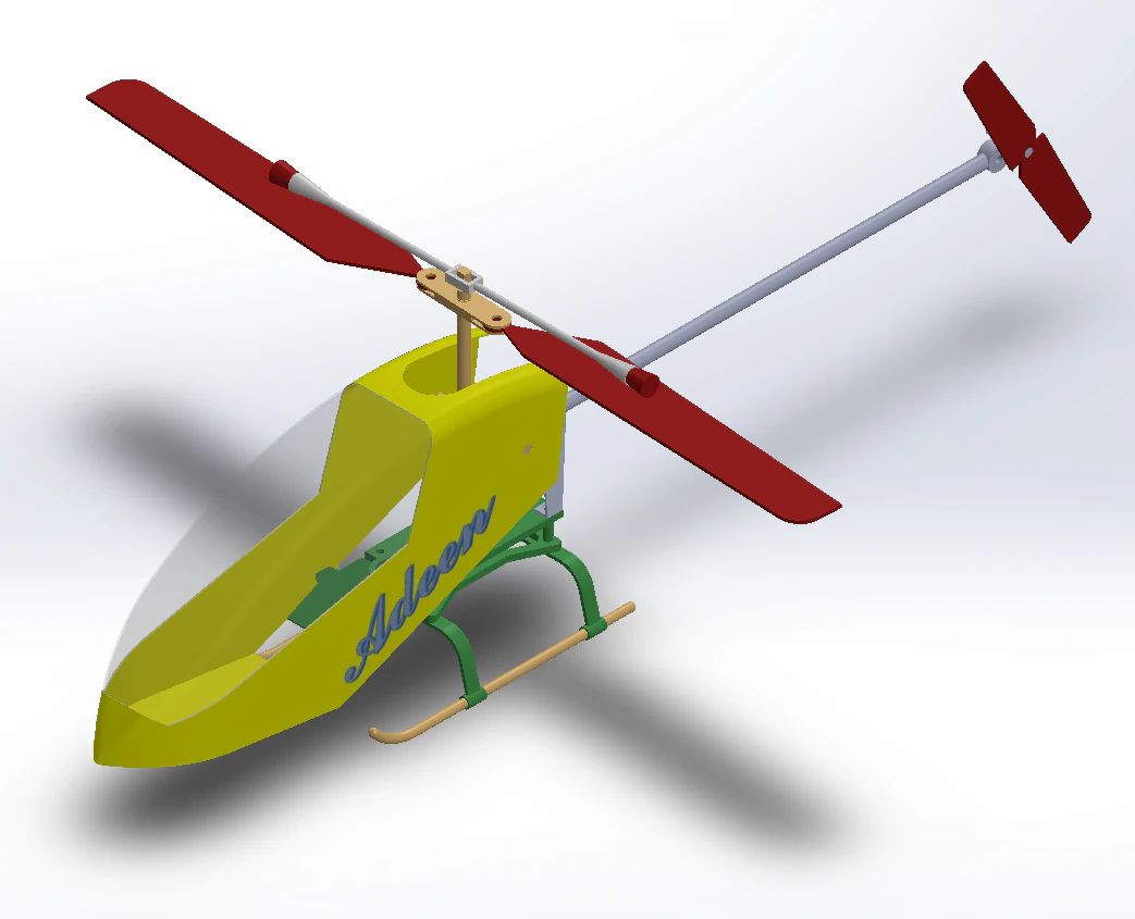 Remote Control RC helicopter Solidworks 3D Model .c4d .max .obj .3ds .fbx .stl .blend 