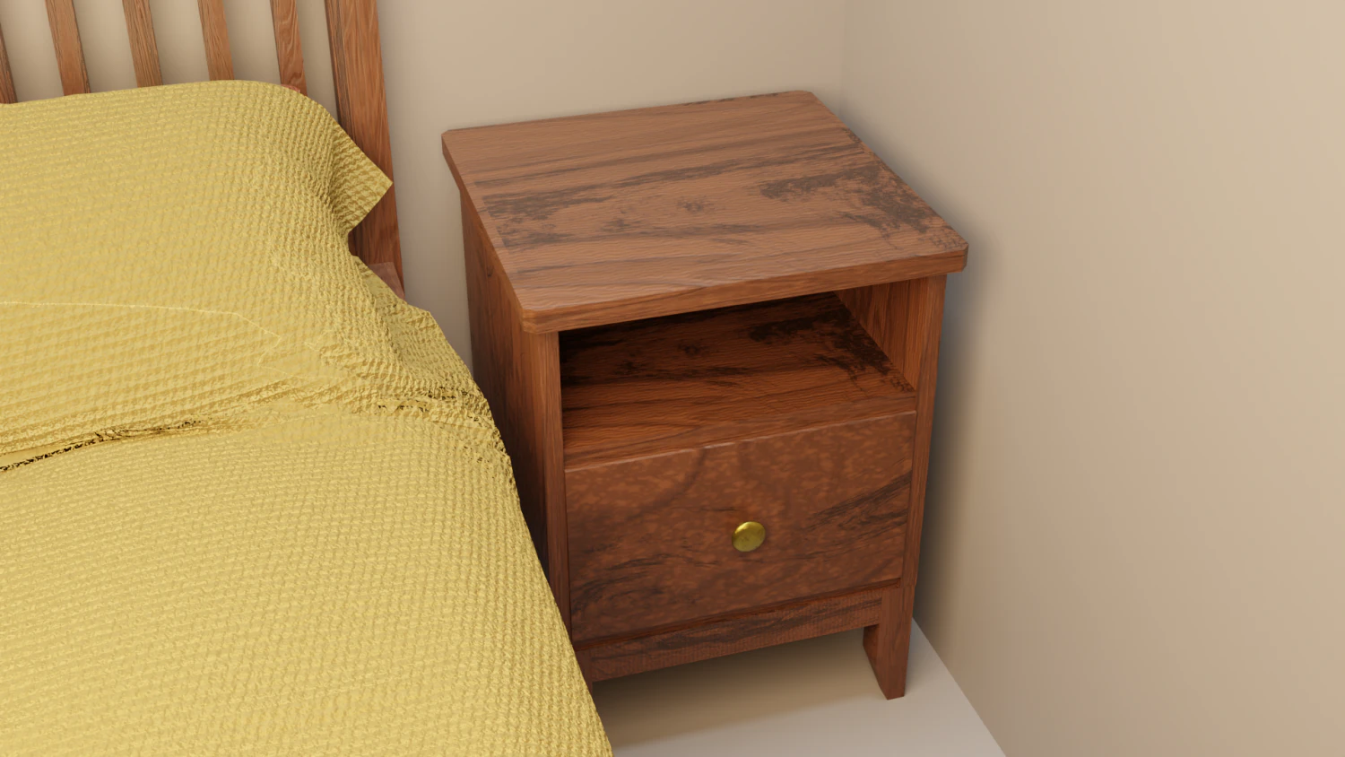 Nightstand 3D Model .c4d .max .obj .3ds .fbx .stl .blend