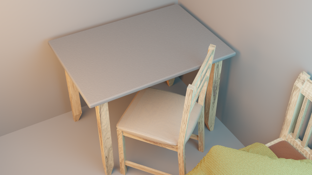 Tableandchair 3D Модель .c4d .max .obj .3ds .fbx .stl .blend 